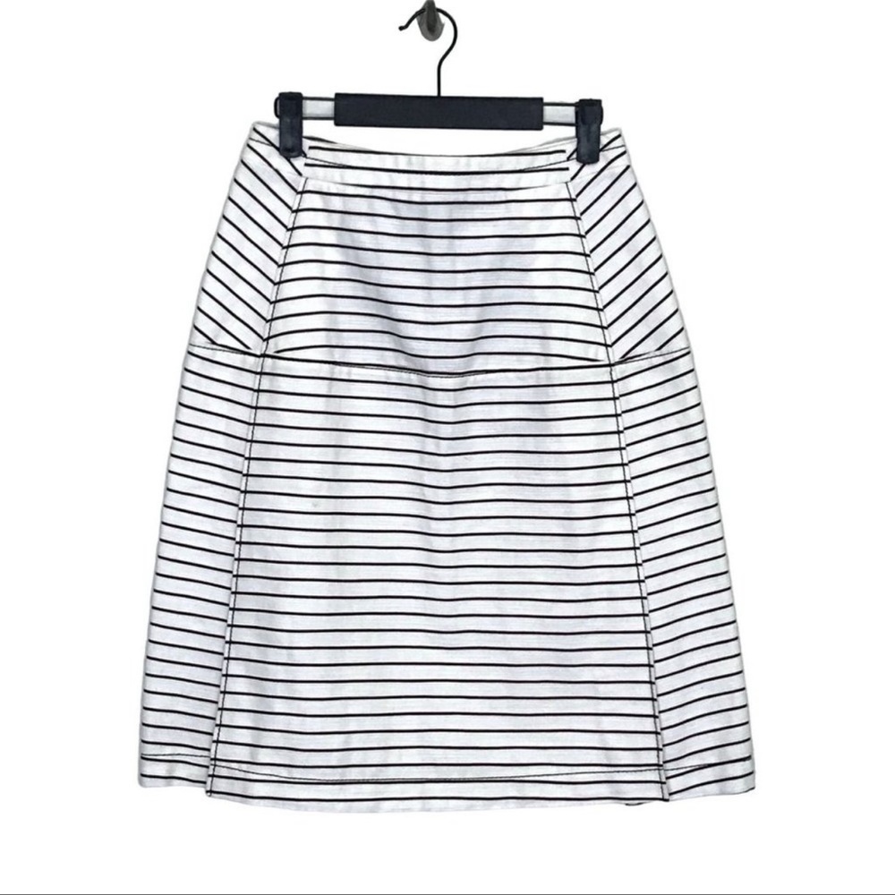 NWT Piazza Semipione White & Navy Blue Striper Pencil Skirt
